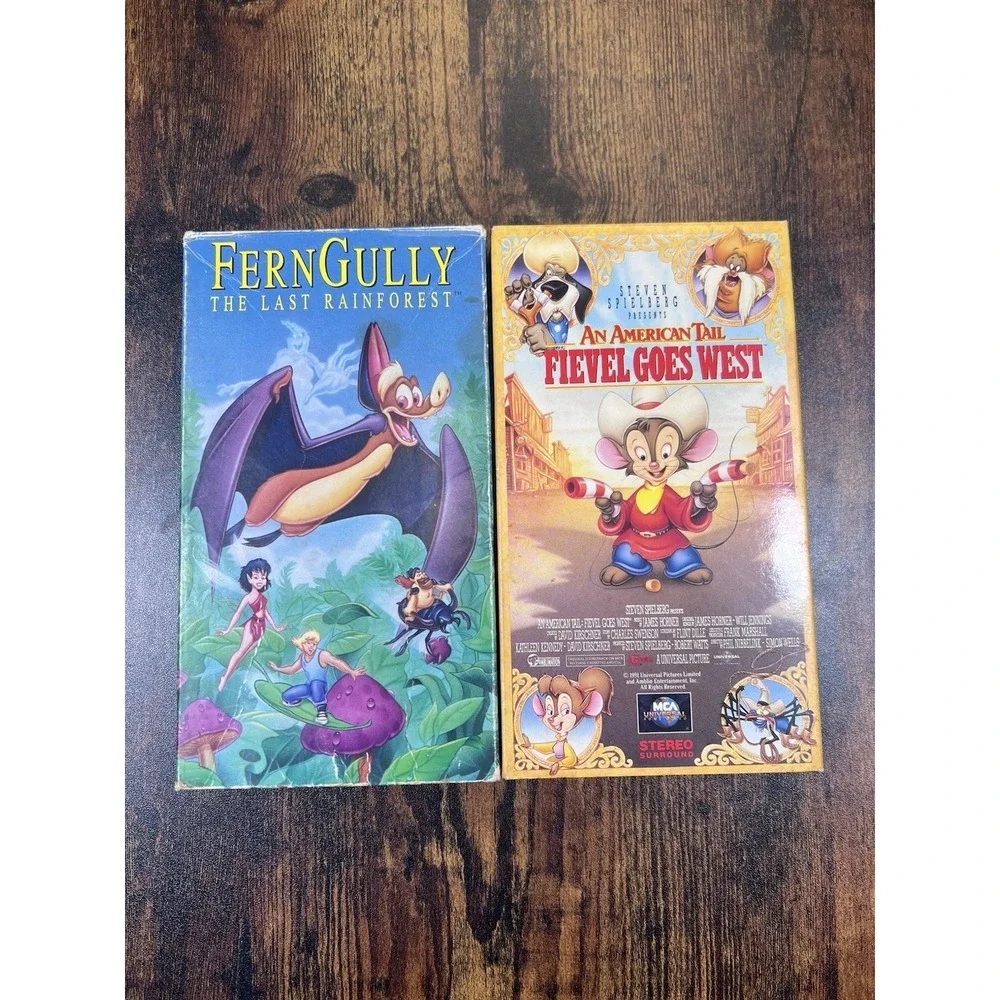 An American Tail: Fievel Goes West VHS And Ferngully VHS Lot Of 2 Vintage VHS